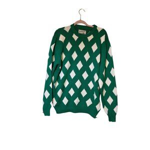 Bogey‎ Boy Men's Diamond Pattern Crewneck Sweater Golf Macklemore Square Large